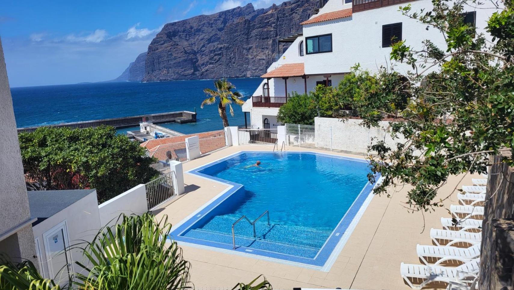 Apartment Mit Sonnenterrasse Und Panorama - Meerblick, 5 Min. Von Hafen + Strand Acantilado de los Gigantes Buitenkant foto
